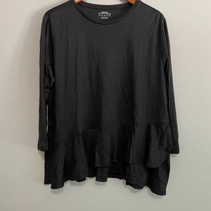 Lands’ End Outfitters Large black asymmetrical long sleeve top